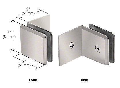 CRL Brushed Nickel Fixed Panel Beveled Clamp With Large Leg | BGC039BN