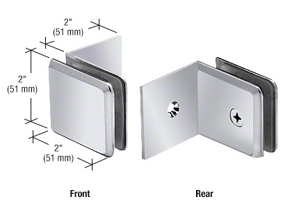 CRL Polished Chrome Fixed Panel Beveled Clamp With Large Leg | BGC039CH