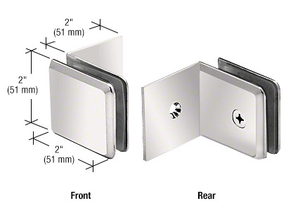 CRL Polished Nickel Fixed Panel Beveled Clamp With Large Leg | BGC039PN