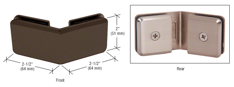 CRL Oil Rubbed Bronze Beveled 135 Degree Glass-to-Glass Clamp  | BGC1350RB