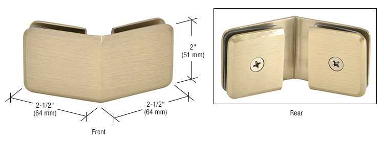CRL Brushed Bronze Beveled 135 Degree Glass-to-Glass Clamp  | BGC135BBRZ