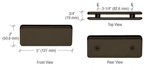CRL Oil Rubbed Bronze Beveled 180 Degree Glass-to-Glass Clamp  | BGC1800RB