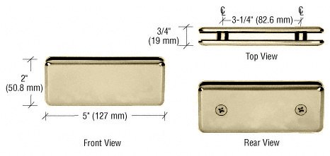 CRL Brushed Bronze Beveled 180 Degree Glass-to-Glass Clamp | BGC180BBRZ