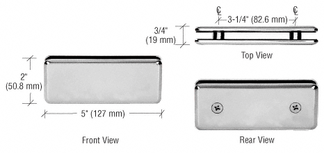 CRL Brushed Nickel Beveled 180 Degree Glass-to-Glass Clamp  | BGC180BN
