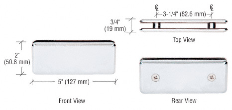 CRL Polished Chrome Beveled 180 Degree Glass-to-Glass Clamp | BGC180CH