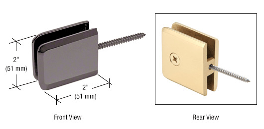 CRL Oil Rub Bronze Square Beveled Wall Mount Movable Transom Clamp | BGC1860RB