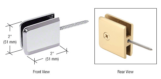 CRL Chrome Square Beveled Wall Mount Movable Transom Clamp | BGC186CH