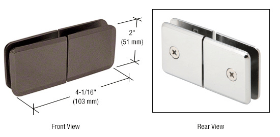 CRL Oil Rub Bronze Square Beveled 180 Degree Glass-to-Glass Movable Transom Clamp  | BGC1880RB