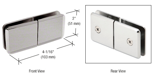 CRL Brushed Nickel Square Beveled 180 Degree Glass-to-Glass Movable Transom Clamp | BGC188BN