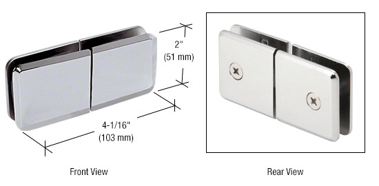 CRL Polished Chrome Square Beveled 180 Degree Glass-to-Glass Movable Transom Clamp | BGC188CH