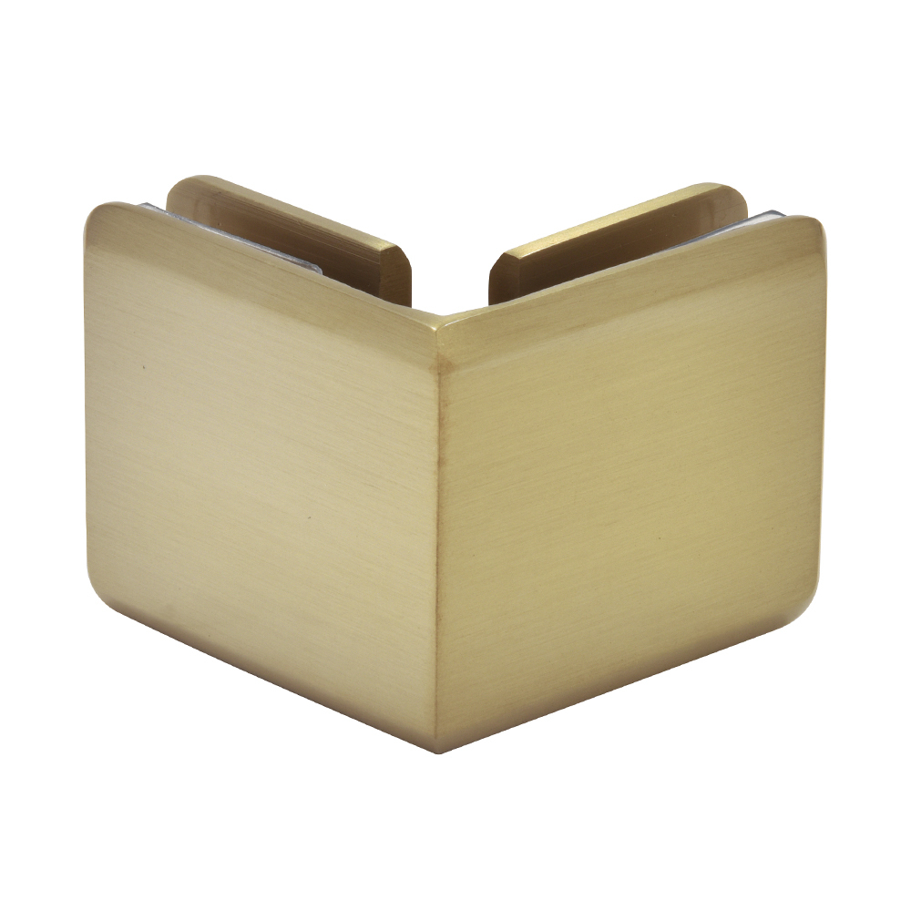 CRL Brushed Bronze Beveled Style 90 Degree Glass-to-Glass Clamp | BGC90BBRZ