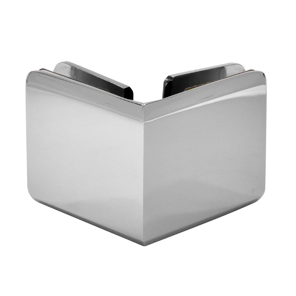 CRL Polished Chrome Beveled Style 90 Degree Glass-to-Glass Clamp | BGC90CH