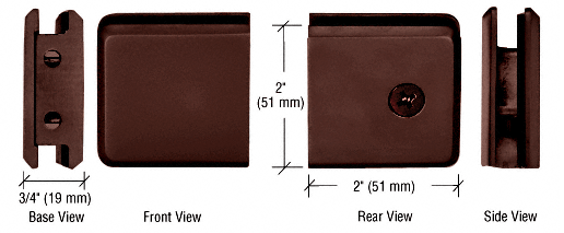 CRL Oil Rubbed Bronze Beveled Style Notch-in-Glass Fixed Panel U-Clamp | BGCU10RB