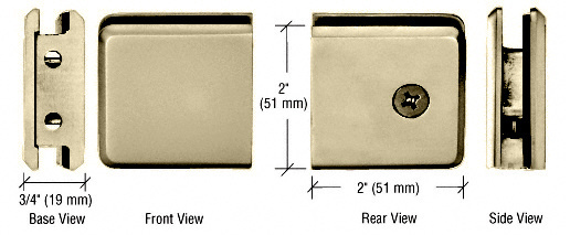 CRL Brushed Bronze Beveled Style Notch-in-Glass Fixed Panel U-Clamp | BGCU1BBRZ