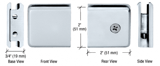 CRL Polished Chrome Beveled Style Notch-in-Glass Fixed Panel U-Clamp | BGCU1CH