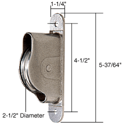 C.R. Laurence CRL Sash Pulley; 30-50 Pounds Sash Weight 2-1/2&quot; Wheel | BL571B