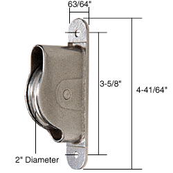 C.R. Laurence CRL Sash Pulley; 1-20 Pounds Sash Weight 2&quot; Wheel | BL571E