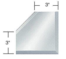 C.R. Laurence CRL 3&quot; Mitered Mirror Corner Beveled on 3 Sides | BM2M3
