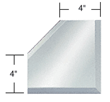 C.R. Laurence CRL 4&quot; Mitered Mirror Corner Beveled on 3 Sides | BM2M4