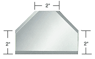 C.R. Laurence CRL 2&quot; Mirror T-Connector Beveled on 3 Sides | BM2T2