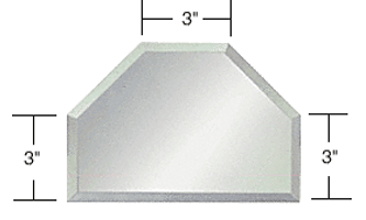 C.R. Laurence CRL 3&quot; Mirror T-Connector Beveled on All Sides | BM4T3