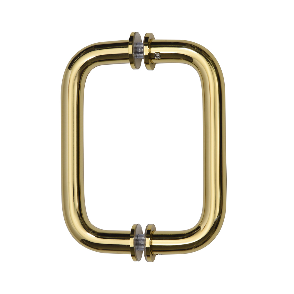 CRL 6&quot; Polished Brass (BM Series) Tubular Back-To-Back Pull Handle with Metal Washers | BM6X6BR