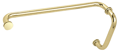 CRL Polished Brass 8&quot; Pull Handle and 18&quot; Towel Bar BM Series Combination With Metal Washers | BM8X18BR