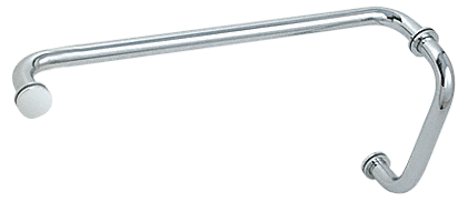 CRL Polished Chrome 8&quot; Pull Handle and 18&quot; Towel Bar BM Series Combination With Metal Washers | BM8X18CH