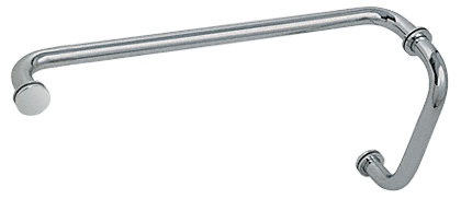 CRL Polished Nickel 8&quot; Pull Handle and 18&quot; Towel Bar BM Series Combination With Metal Washers | BM8X18PN