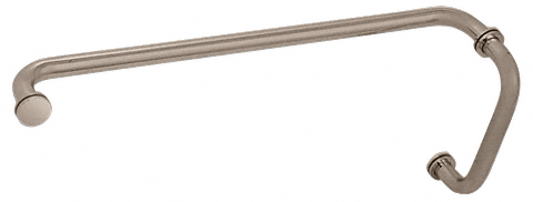 CRL Brushed Nickel 8&quot; Pull Handle and 22&quot; Towel Bar BM Series Combination With Metal Washers | BM8X22BN
