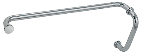 CRL Polished Nickel 8&quot; Pull Handle and 24&quot; Towel Bar BM Series Combination With Metal Washers | BM8X24PN