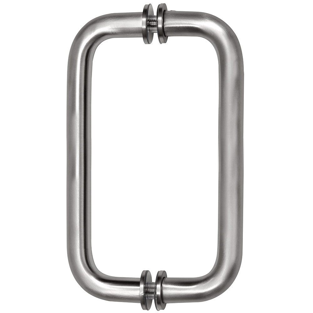 CRL 8&quot; Brushed Stainless (BM Series) Tubular Back-To-Back Pull Handle with Metal Washers | BM8X8BS