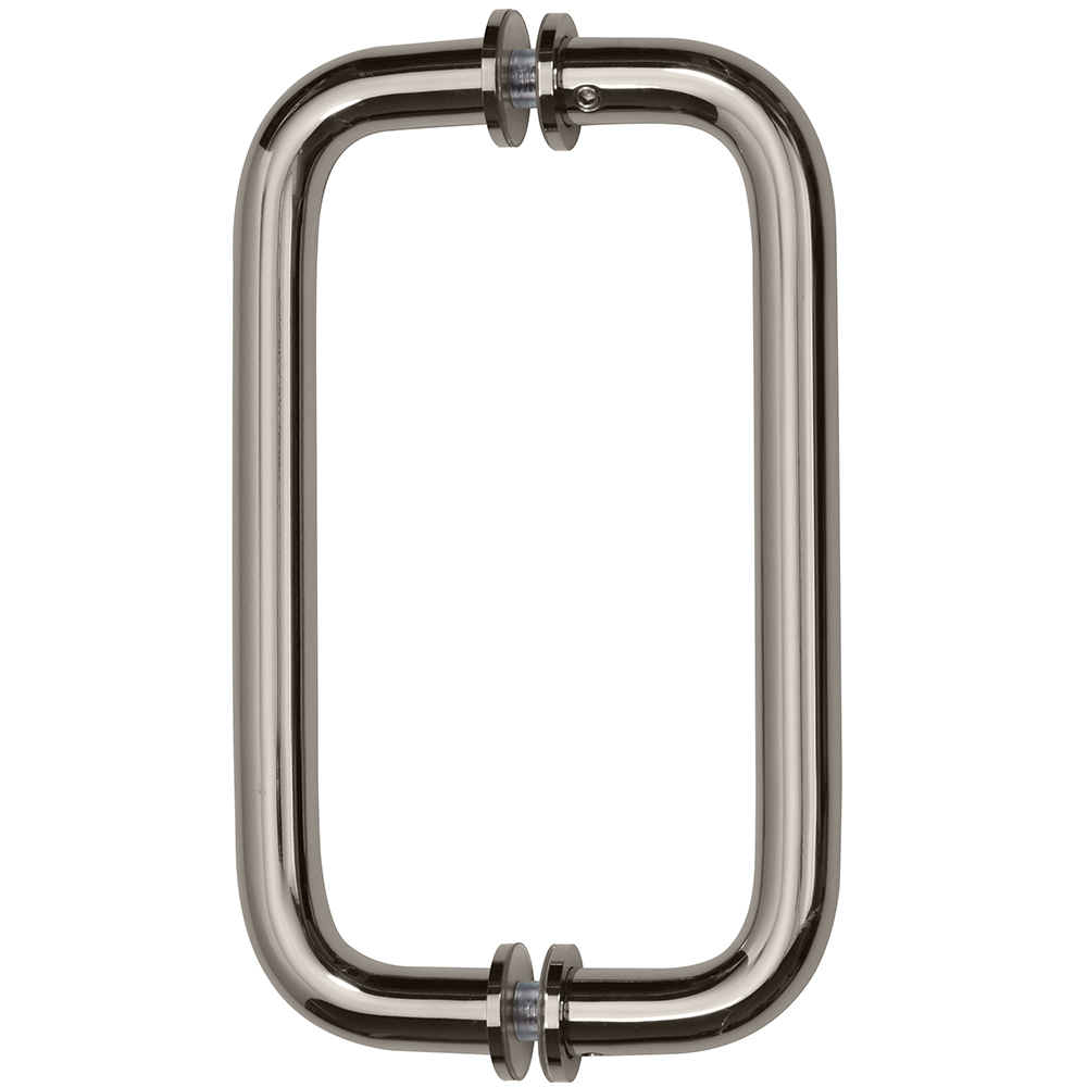 CRL 8&quot; Polished Nickel (BM Series) Tubular Back-To-Back Pull Handle with Metal Washers | BM8X8PN