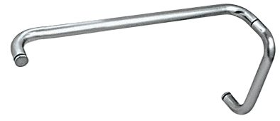 CRL Polished Nickel 8&quot; Pull Handle and 18&quot; Towel Bar BM Series Combination Without Metal Washers | BMNW8X18PN