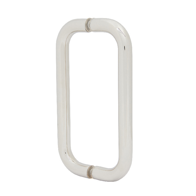 CRL 8&quot; Polished Nickel (BM Series) Back-to-Back Tubular Handle without Metal Washers | BMNW8X8PN