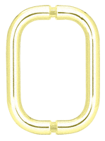 CRL Polished Brass 6&quot; Back-To-Back Solid Brass 3/4&quot; Diameter Pull Handles without Metal Washers | BPD6BR