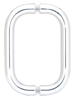 CRL Polished Chrome 6&quot; Back-To-Back Solid Brass 3/4&quot; Diameter Pull Handles without Metal Washers | BPD6CH
