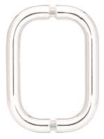 CRL Polished Nickel 6&quot; Back-To-Back Solid Brass 3/4&quot; Diameter Pull Handles without Metal Washers | BPD6PN