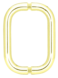 CRL 8&quot; Polished Brass Back-To-Back Solid 3/4&quot; Diameter Pull Handles without Metal Washers | BPD8BR