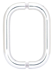 CRL 8&quot; Polished Chrome Back-To-Back Solid 3/4&quot; Diameter Pull Handles without Metal Washers | BPD8CH