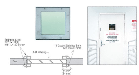C.R. Laurence CRL Dual Flange Bullet Resistant Door Window | BRDW2