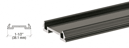C.R. Laurence CRL Matte Black Standard Bottom Rail Filler - 20 ft Long | BRF241BL