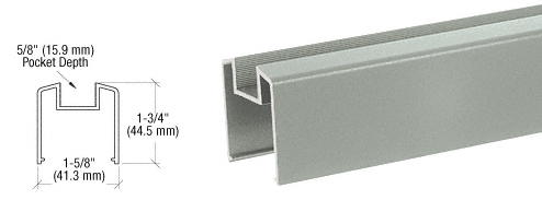 C.R. Laurence CRL Agate Gray 200, 300, 350, and 400 Series Bottom Rail for Glass - 20 ft Long | BRGLSAGY