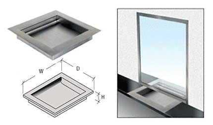 C.R. Laurence CRL Non-Ricochet Level 3 Bullet Resistant 12&quot; W x 12&quot; D x 2&quot; H Drop-In Deal Tray | BRT312