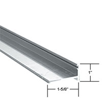 C.R. Laurence CRL Brite Anodized 72&quot; Frameless Sliding Shower Door Bottom Track Extrusion for 1/4&quot; and 3/8&quot; Glass - 72 in long | BT72BA