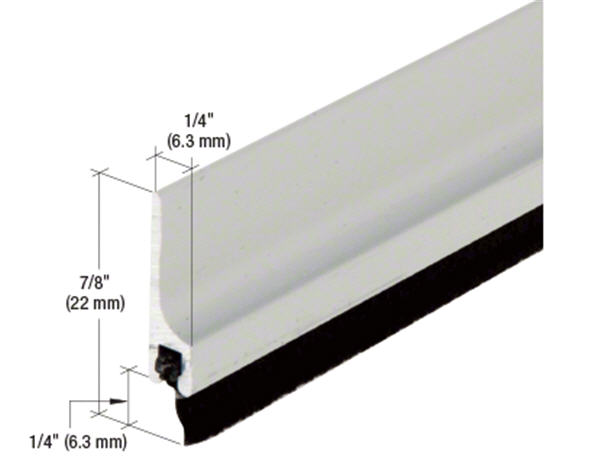 CRL Satin Anodized Surface Mounted Exposed Fastener Door Sweep with Weatherstrip - 183&quot; Length  | BW2501115