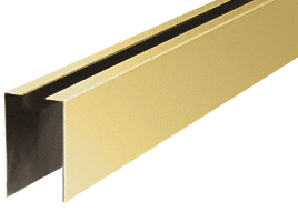 C.R. Laurence CRL Polished Brass 120&quot; Cladding for Windscreen and Smoke Baffle Base Shoe | BWCPB10