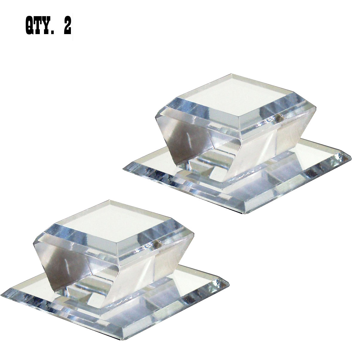 Clear Acrylic Beveled Stick-On Mirror Knob | BWKC3 | Pack of 2 | BWKC32