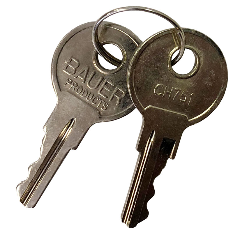 Bauer CH751 Replacement Keys for T-Handles, Camper Toppers, Camper Shells, Truck Caps, Cabinets and Push Locks - Set of Two | BKCH751