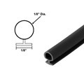 Gordon Glass&#174; Black Vinyl Shower Door Bulb Seal 1/8" Backing, 1/8" Dia. - 84 in long 